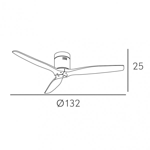 Ventilador de techo Aguilón instalado en un ambiente moderno. Fabrilamp. luzguru.com