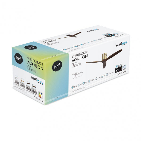Ventilador de Techo Aguilón 132 cm Cuero y Roble Fabrilamp - imagen 3 | Fabrilamp / Abrila