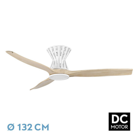 Ventilador de Techo con Luz Baltir 132 cm Blanco y Haya Fabrilamp - vista principal | Fabrilamp / Abrila