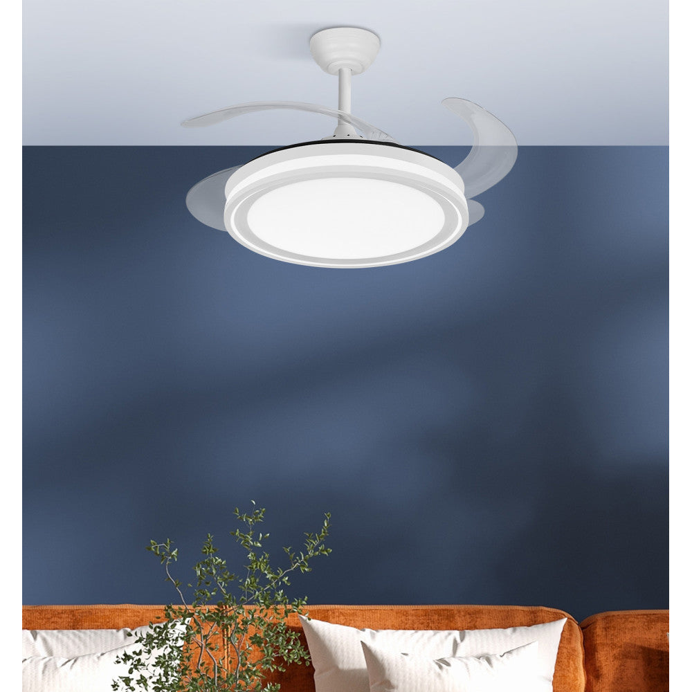 Ventilador de techo con motor DC silencioso y luz LED 5900 lúmenes