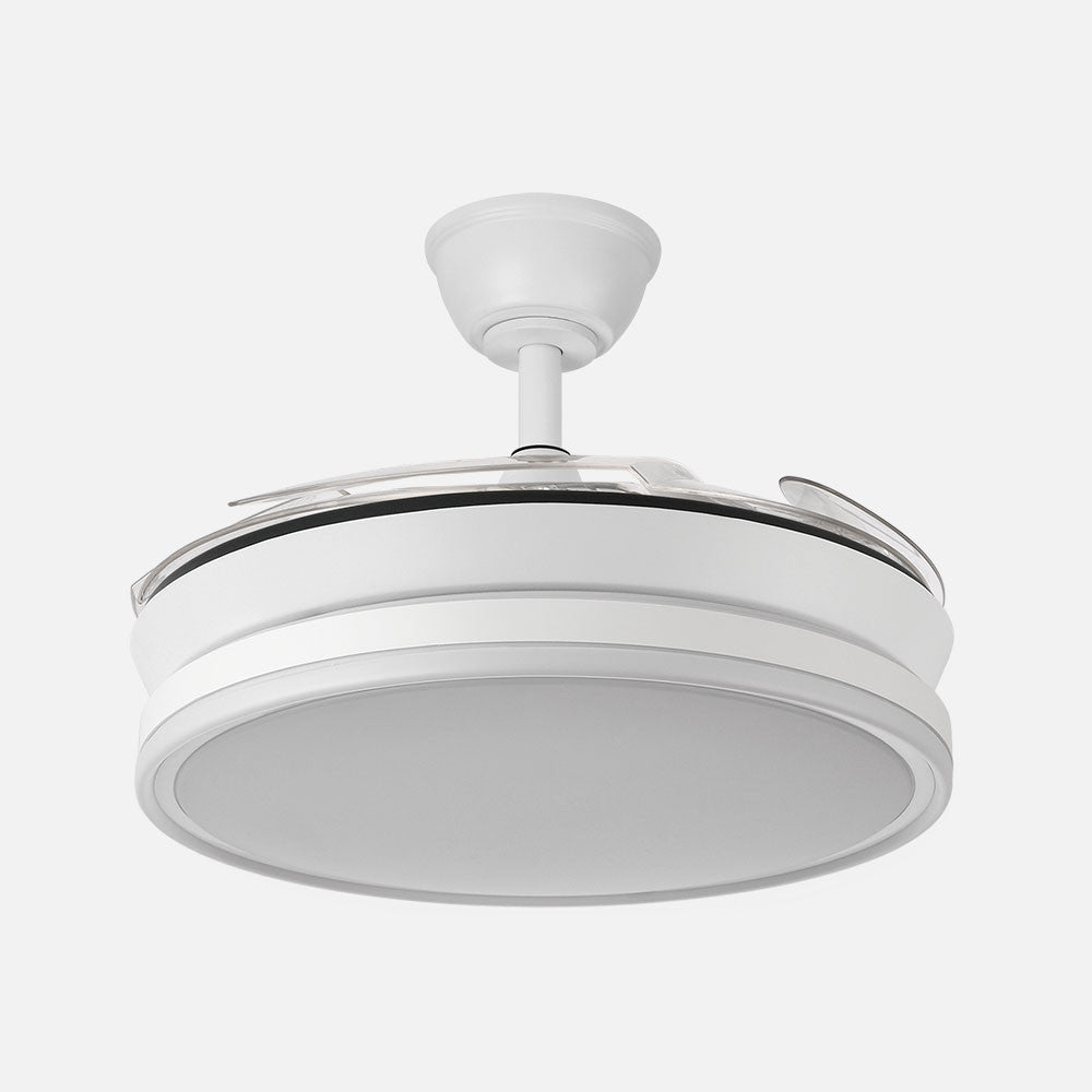 Ventilador Bayomo fabricado en Metal color Blanco con aspas de Policarbonato
