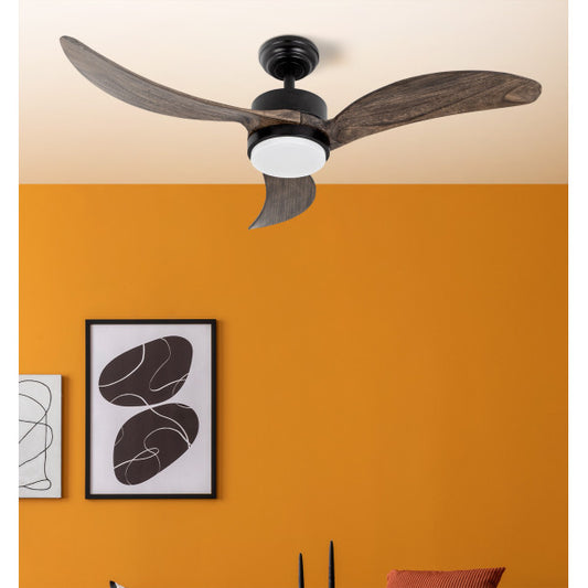 Ventilador de Techo con Luz Bembezar 107 cm Negro y Roble Fabrilamp - vista principal | Fabrilamp / Abrila