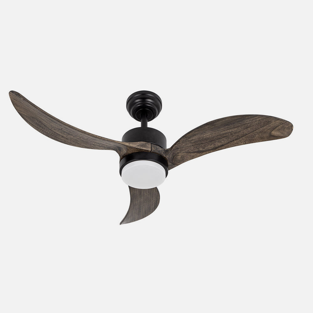 Elegante ventilador negro y roble ideal para salón o dormitorio