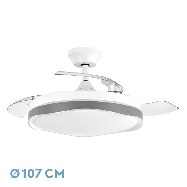 Ventilador DC Retráctil Silencioso | Fabrilamp / Abrila BLONDI | 107cm | Ref: 208791328 | LUZGURU