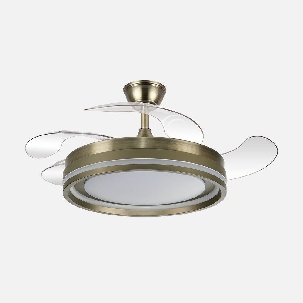 Ventilador de techo Cerrato cuero Fabrilamp / Abrila 208691314 con aspas retráctiles