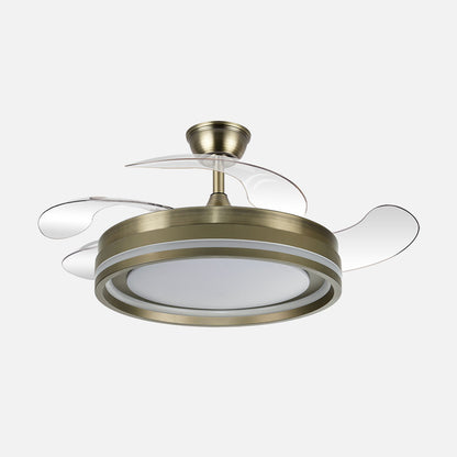 Ventilador de techo Cerrato cuero Fabrilamp / Abrila 208691314 con aspas retráctiles