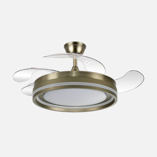 Ventilador de techo Cerrato cuero Fabrilamp / Abrila 208691314 con aspas retráctiles