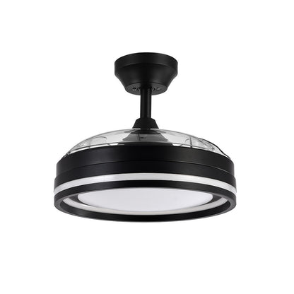 Ventilador Cerrato fabricado en metal color negro con aspas de ABS