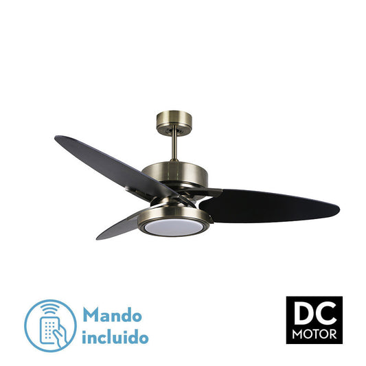 Ventilador techo CROSS DC 30W Fabrilamp con iluminación LED 3 temperaturas y mando remoto