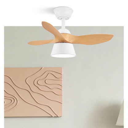 Ventilador CUBICO fabricado en metal, ABS y policarbonato color Blanco/Haya