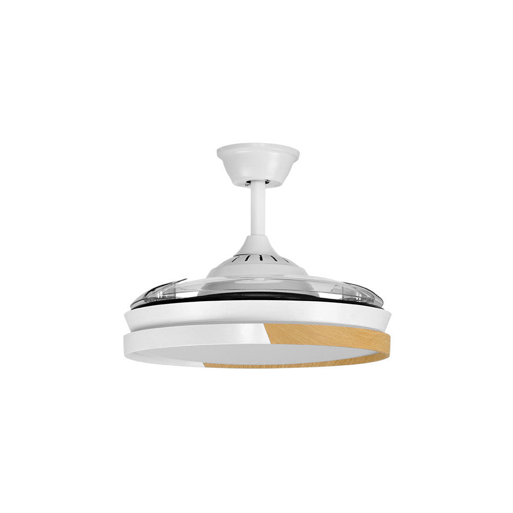 Ventilador de techo EMPERADOR fabricado en metal color blanco y haya