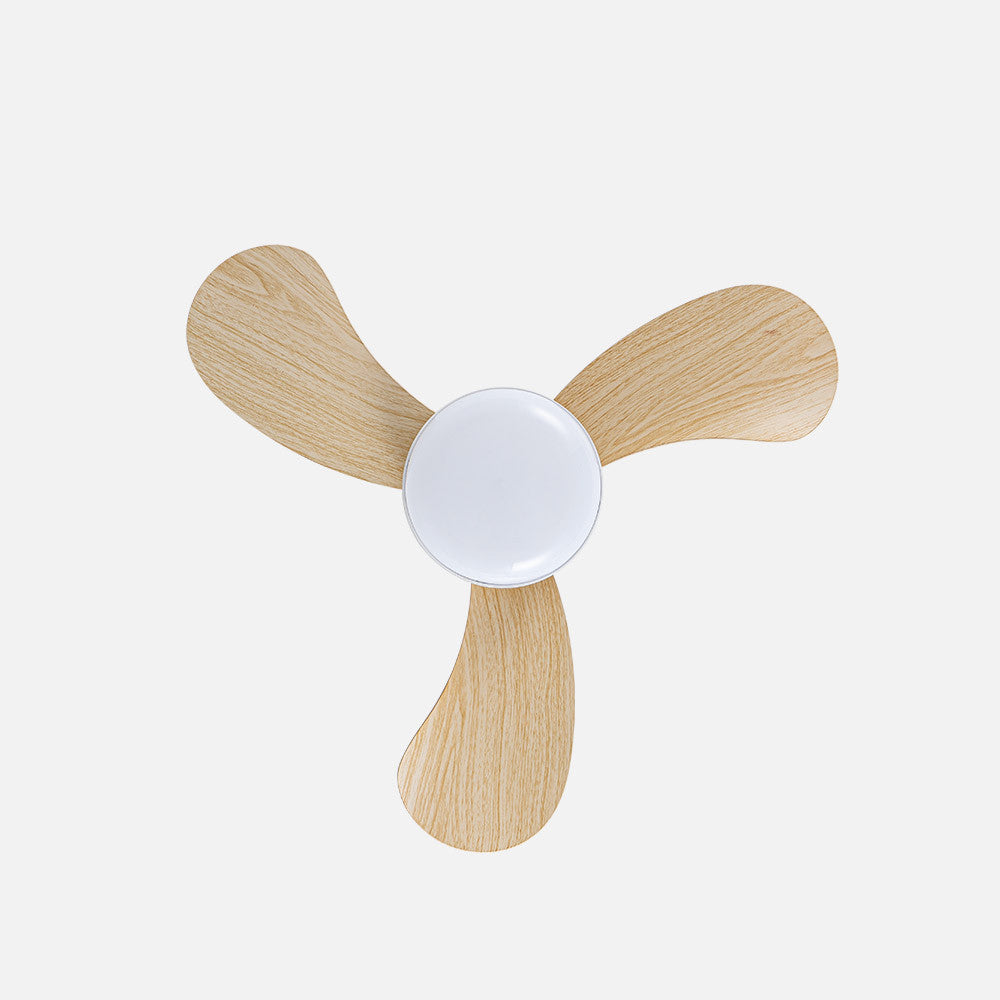Ventilador Enoc fabricado en Metal, ABS y Policarbonato color Blanco/Haya