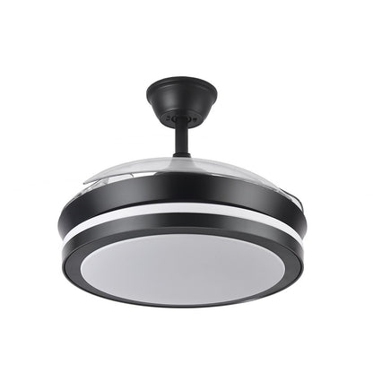 Ventilador Esparta Mini fabricado en Metal color Negro con aspas de ABS transparente