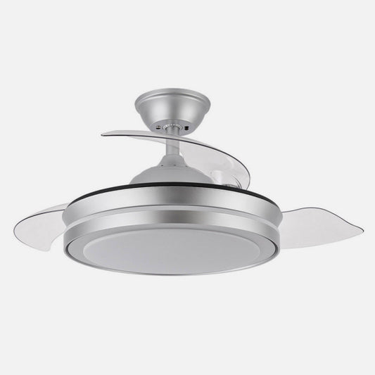 Ventilador de Techo Esparta Mini 91 cm Plata con Luz LED y Mando Fabrilamp - vista principal | Fabrilamp / Abrila