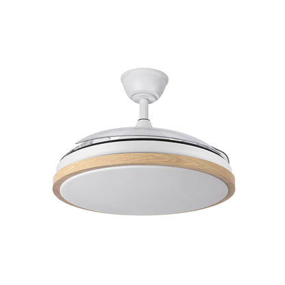 Ventilador Evros fabricado en metal y ABS transparente color blanco/haya