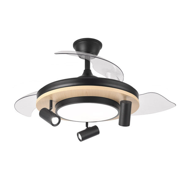 Ventilador DC Gladiator 59W Negro/Madera, detalle del mando a distancia, Fabrilamp