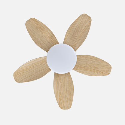 Ventilador Haran fabricado en metal color blanco y haya