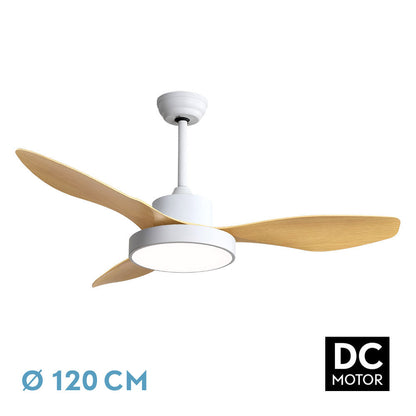 Ventilador de Techo Hayate Blanco y Haya Fabrilamp / Abrila 128591368