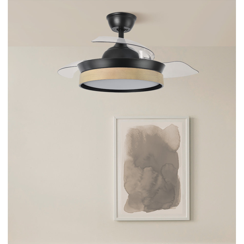 Ventilador de techo con aspas plegables, diseño moderno ideal para salón o dormitorio