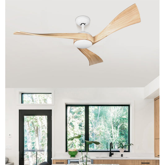Ventilador de Techo con Luz Janubi 132 cm Blanco y Haya Fabrilamp - vista principal | Fabrilamp / Abrila