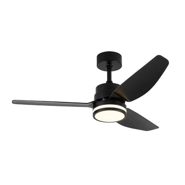 Ventilador de techo Jarama 20W negro, detalle del mando a distancia, Fabrilamp