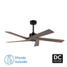 Ventilador de techo Nadir Negro/Nogal de Fabrilamp con 5 aspas y control remoto. Disponible en luzguru.com