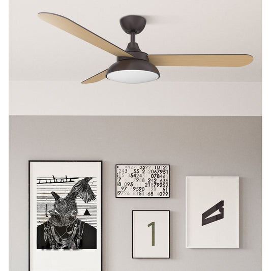 Ventilador de Techo Umi Fabrilamp / Abrila con Motor DC y Aspas Marrones 158891302