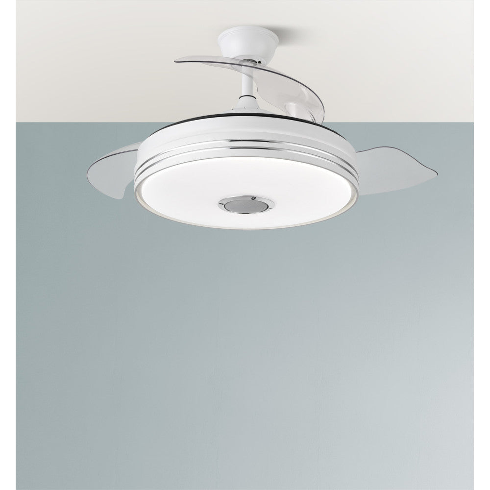 Elegante ventilador de techo blanco ideal para salón o dormitorio