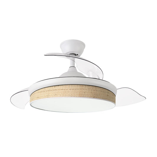 Ventilador MODA fabricado en Metal y ABS color Blanco y Cañizo