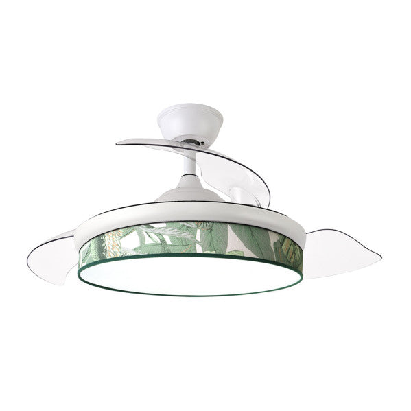 Ventilador de Techo con Luz Moda 108 cm Aspas Retráctiles Blanco y Verde Fabrilamp - imagen 2 | Fabrilamp / Abrila