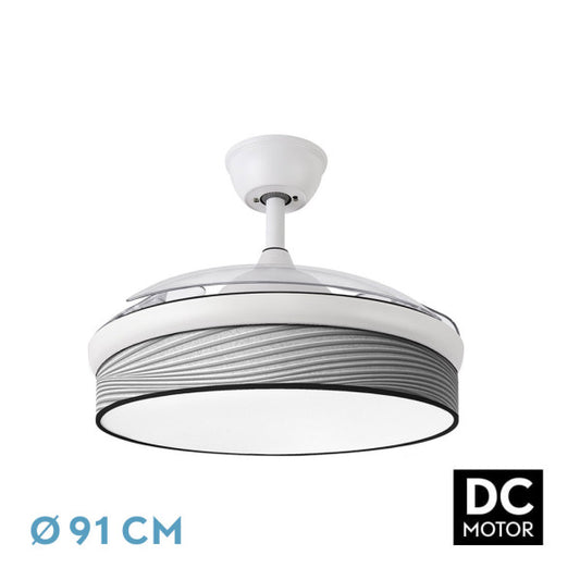 Ventilador de Techo con Luz MODA 91 cm Aspas Retráctiles Blanco Fabrilamp - vista principal | Fabrilamp / Abrila