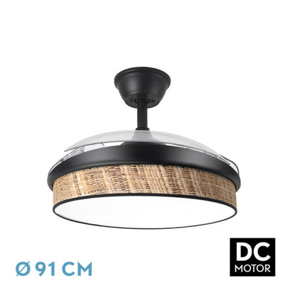 Ventilador de Techo Retráctil Moda 91 cm LED Negro Fabrilamp - vista principal | Fabrilamp / Abrila