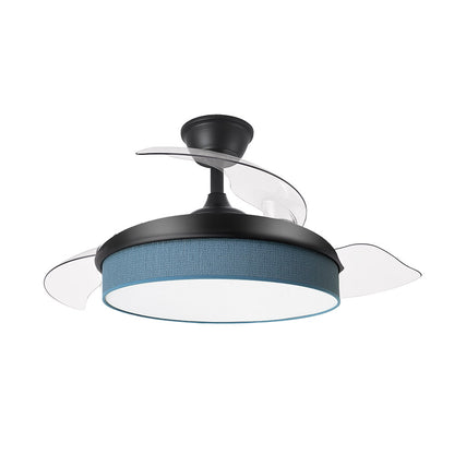 Ventilador de techo fabricado en metal, ABS y policarbonato color negro y azul