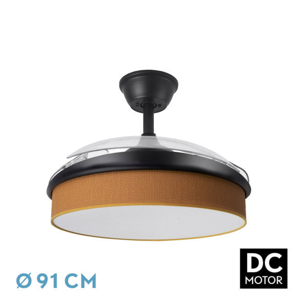 Ventilador de Techo con Luz MODA 91 cm Negro y Naranja Fabrilamp