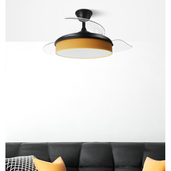 Ventilador de Techo con Luz MODA 91 cm Negro y Naranja Fabrilamp - imagen 3 | Fabrilamp / Abrila