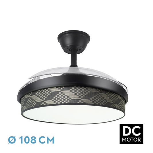 Ventilador de techo Fabrilamp Moda 72W, vista general, negro y gris