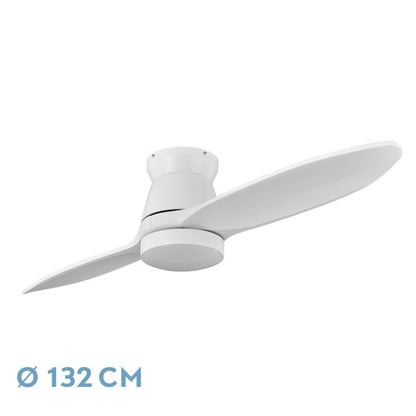 Ventilador de techo Nordic blanco de Fabrilamp, 24W, 2400 lúmenes, mando a distancia.