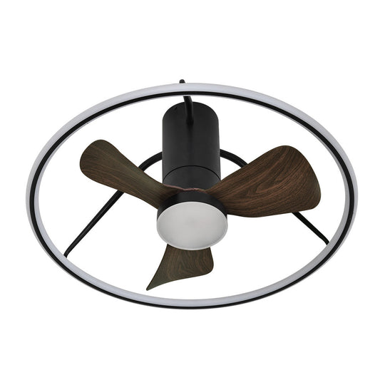 Ventilador Oporto fabricado en ABS, silicona y metal color negro y marrón