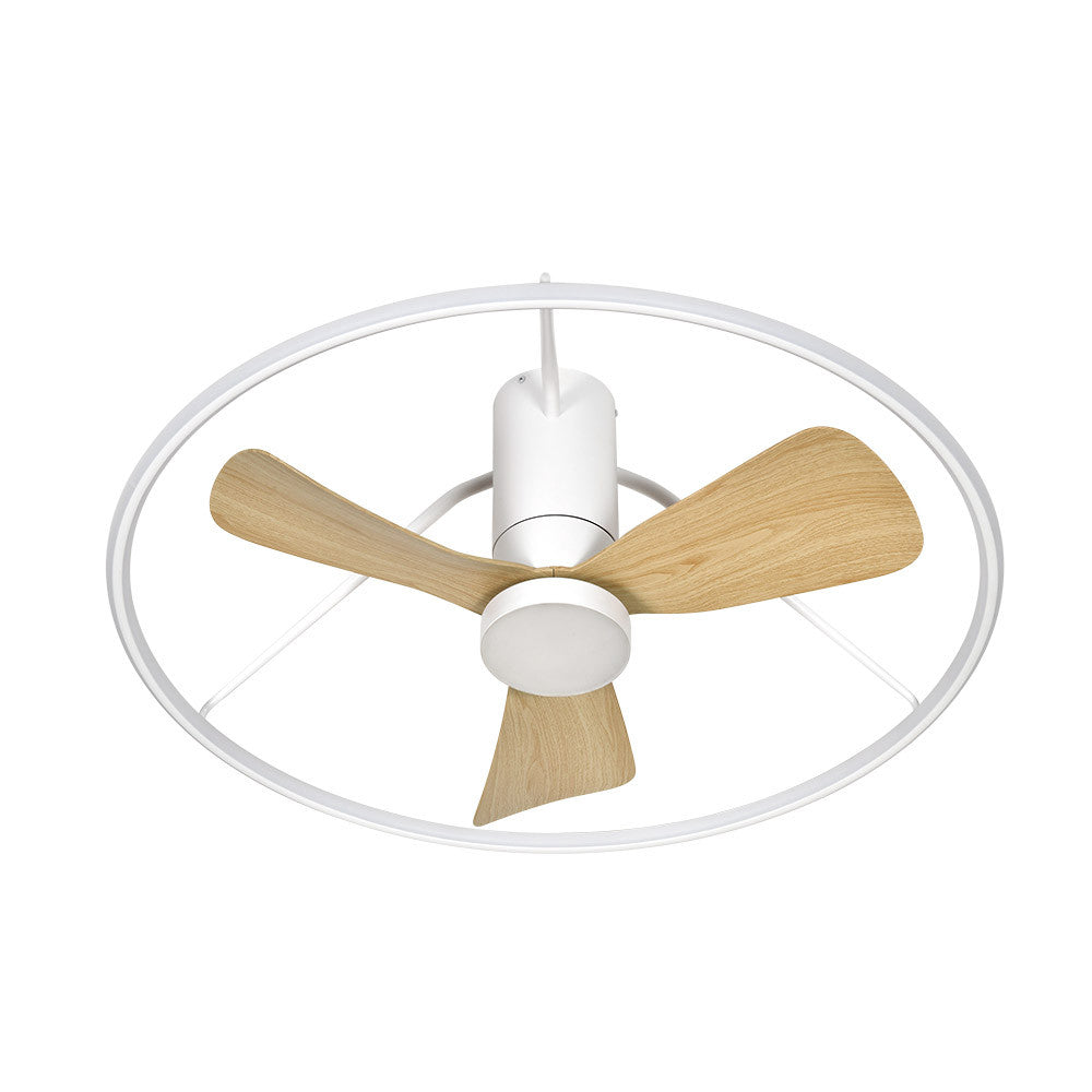 Ventilador Oporto fabricado en Metal y ABS/Silicona color Blanco/Haya