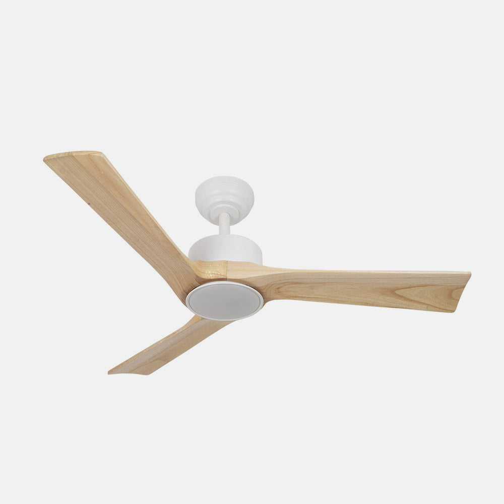Ventilador moderno blanco y haya ideal para salón o dormitorio