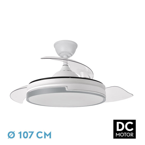 Ventilador DC Silencioso y Eficiente | Fabrilamp / Abrila Papiro | 107cm | Ref: 212591328 | LUZGURU