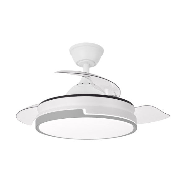 Ventilador Papiro Mini 59W Blanco/Gris, detalle del mando a distancia