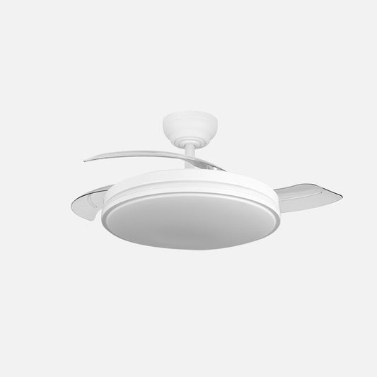 Ventilador Parlatore fabricado en Metal color Blanco con aspas ABS transparentes