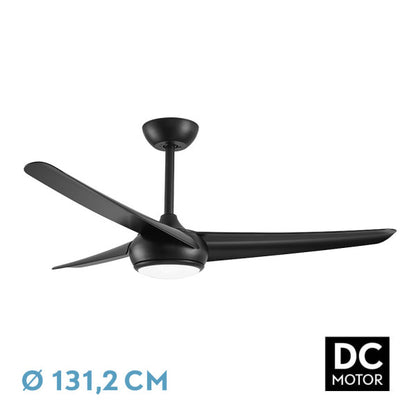 Ventilador de Techo con Luz LED Patras 131 cm Negro Fabrilamp - vista principal | Fabrilamp / Abrila