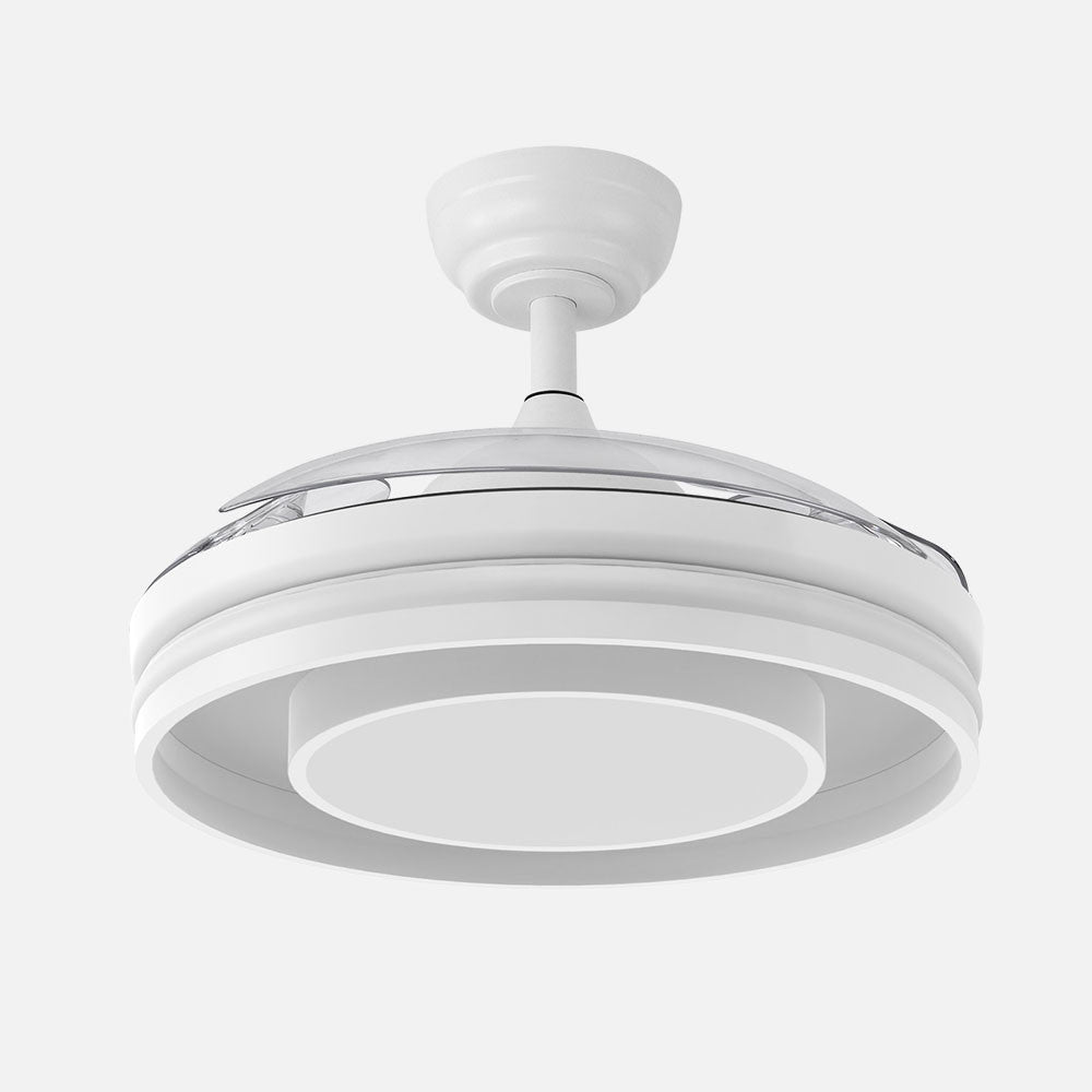 Ventilador Pitufo fabricado en metal blanco color blanco