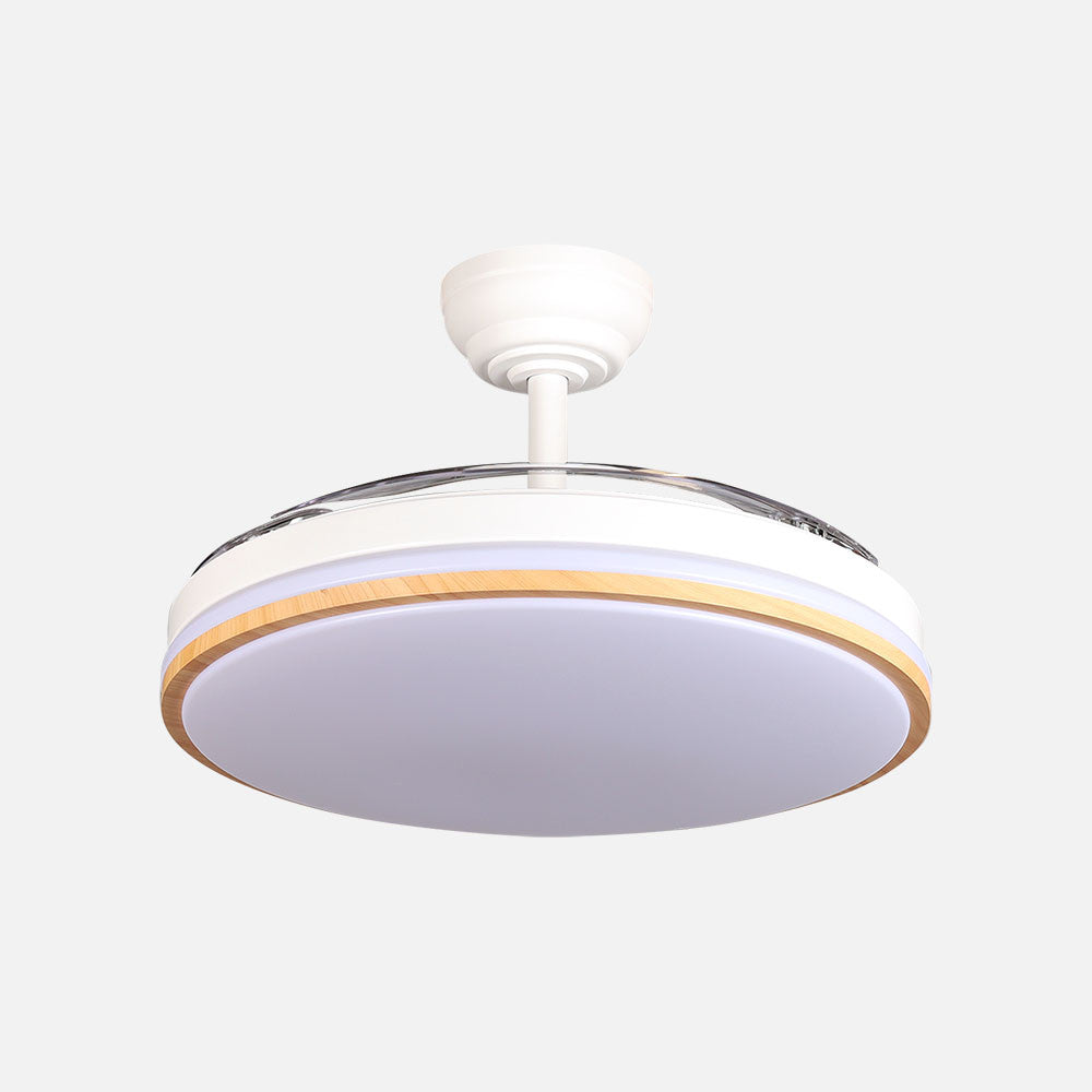 Ventilador Relampago fabricado en metal blanco/haya con aspas ABS