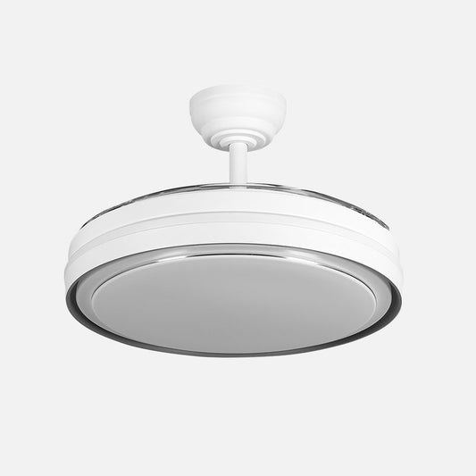 Ventilador Siux fabricado en Metal color Blanco con aspas de ABS transparente