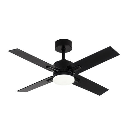 Ventilador de techo Talco 20W negro con aspas reversibles, detalle del mando a distancia.