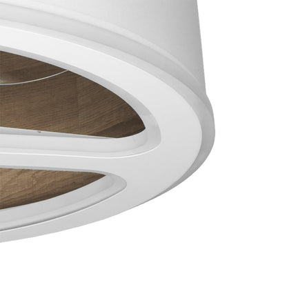 Ventilador Tatiana fabricado en Metal color Blanco/Madera Oscura