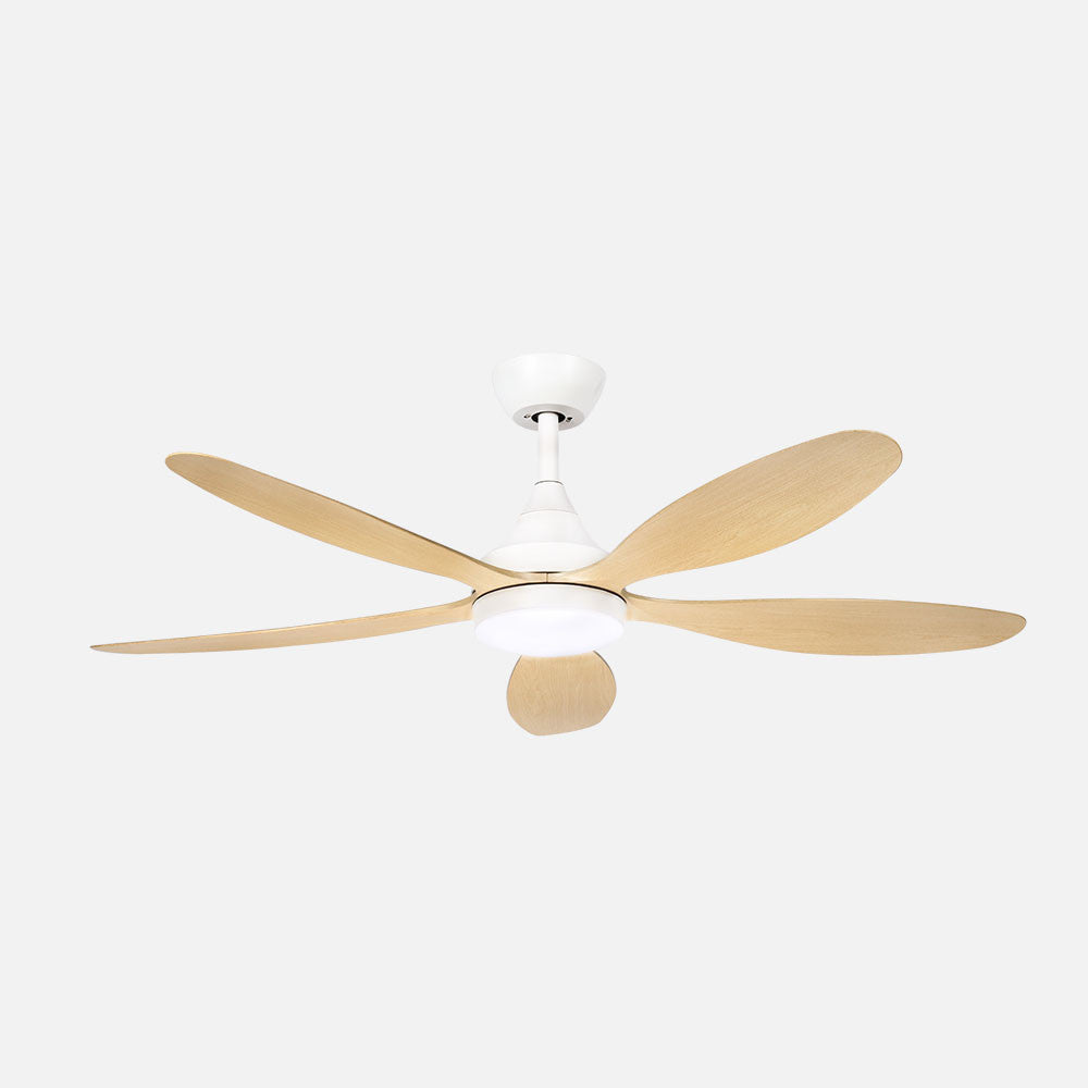 Ventilador de techo Tobarra Fabrilamp / Abrila con luz LED y motor DC, Ref. 262391568